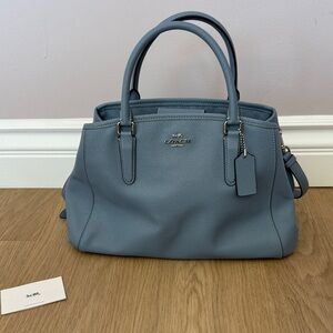 Coach Light Blue Leather Satchel